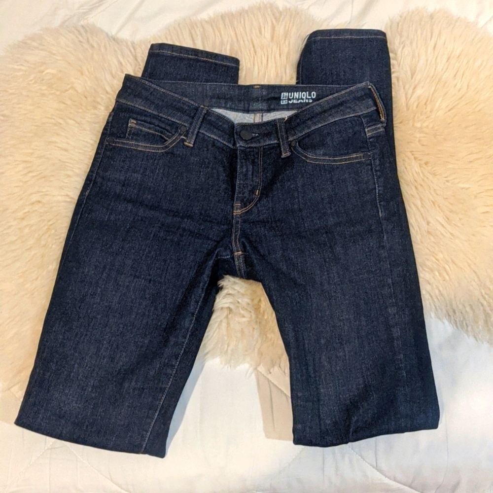 Uniqlo skinny jeans denim dark wash size 24